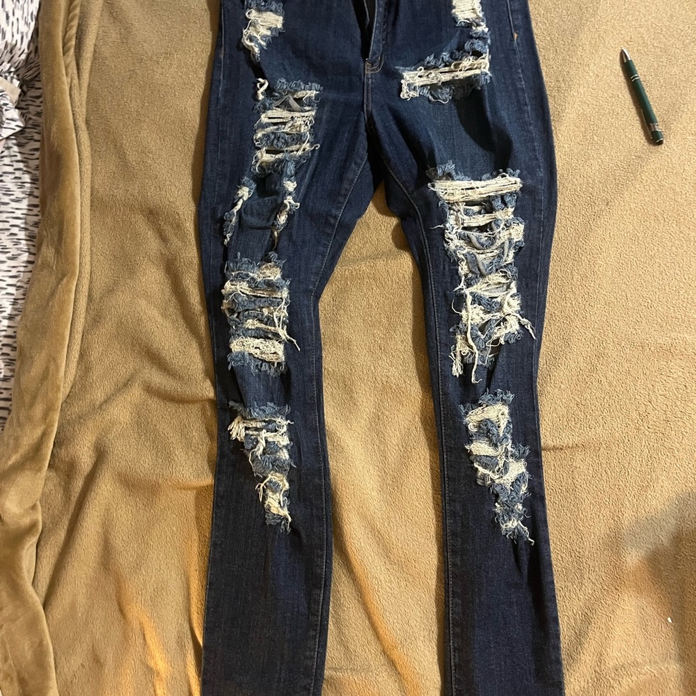 Distressed Blue Jeans for Women